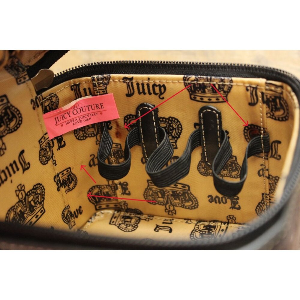 JUICY COUTURE Sugar & Spice Velour Train Case Y2K Embroidered Makeup Bag - Picture 12 of 16
